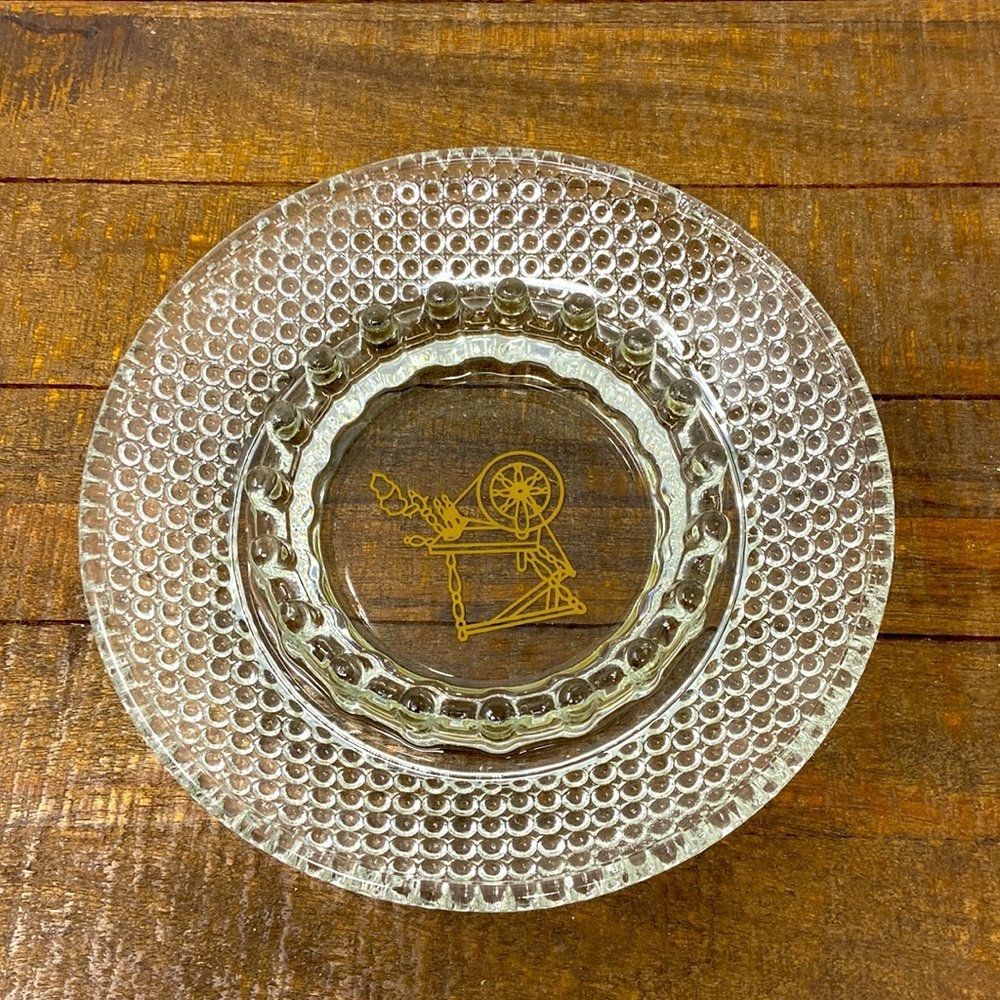 Vintage Hobnail Mid Century Ashtray Retro Clear Glass Restaurant 6.25"